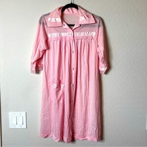 Vintage Henson Kickernick 100% NYLON Women's Pink Duster robe Size Small